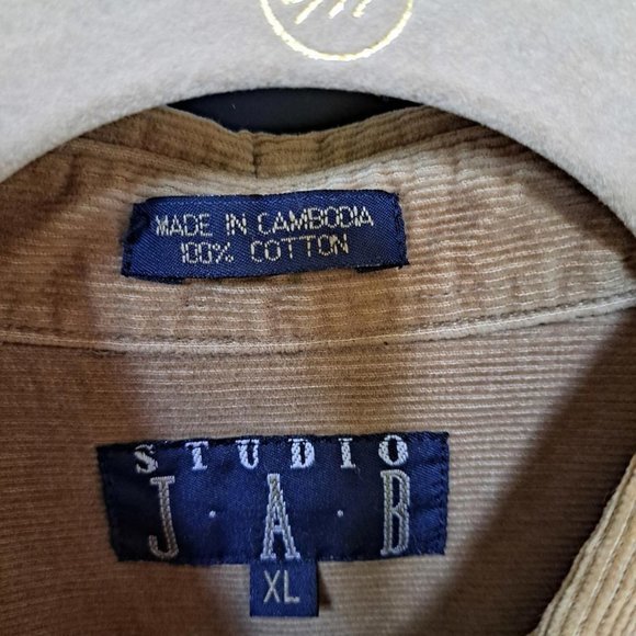 STUDIO JAB Corroy Tan Shirt Size XL - Picture 2 of 3
